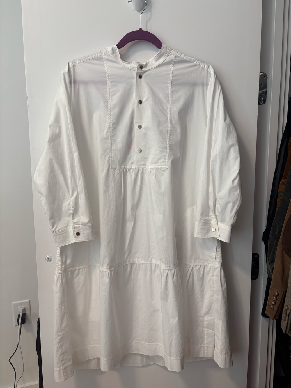 Twinset White Poplin Babydoll Dress